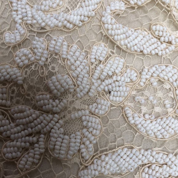 Mid Century Angora and Wool Boutique Sweater With Lace and Beaded Embellishment - Picture 3 of 7